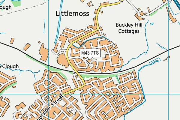 M43 7TS map - OS VectorMap District (Ordnance Survey)