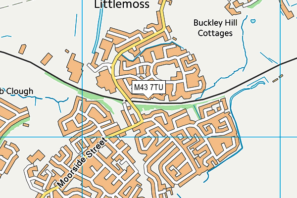M43 7TU map - OS VectorMap District (Ordnance Survey)