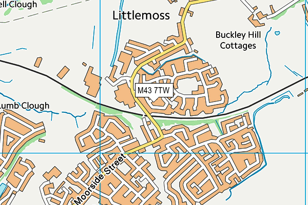 M43 7TW map - OS VectorMap District (Ordnance Survey)