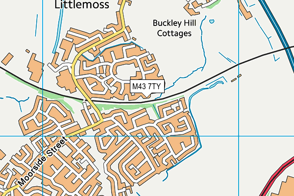 M43 7TY map - OS VectorMap District (Ordnance Survey)