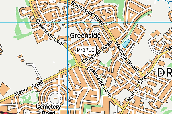 M43 7UQ map - OS VectorMap District (Ordnance Survey)