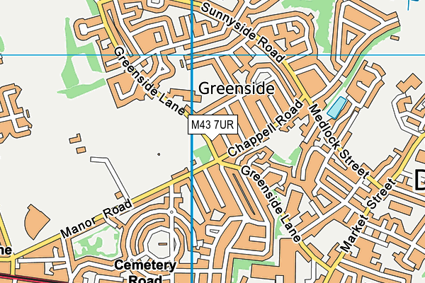 M43 7UR map - OS VectorMap District (Ordnance Survey)