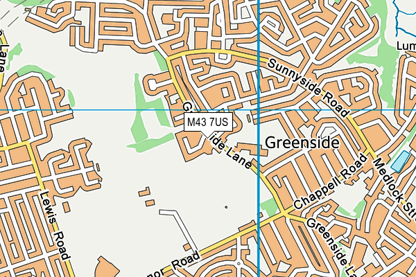 M43 7US map - OS VectorMap District (Ordnance Survey)