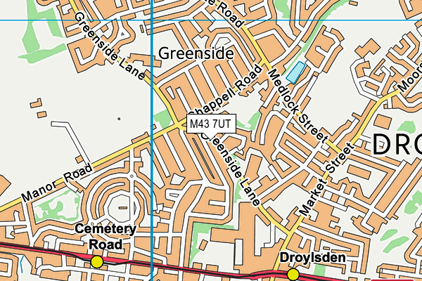 M43 7UT map - OS VectorMap District (Ordnance Survey)