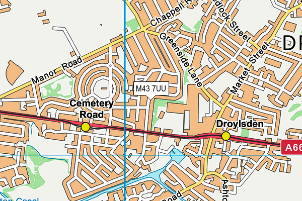 M43 7UU map - OS VectorMap District (Ordnance Survey)