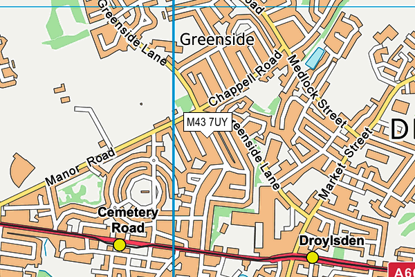 M43 7UY map - OS VectorMap District (Ordnance Survey)