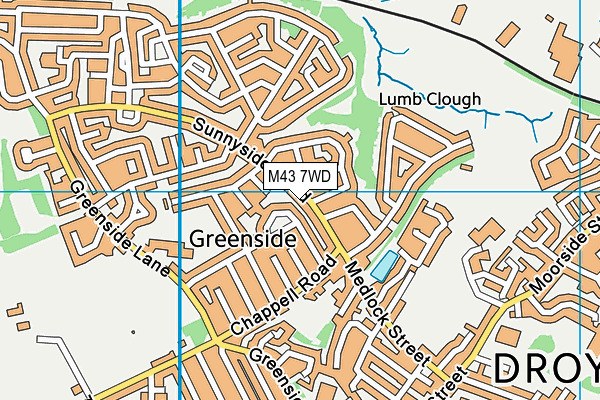 M43 7WD map - OS VectorMap District (Ordnance Survey)