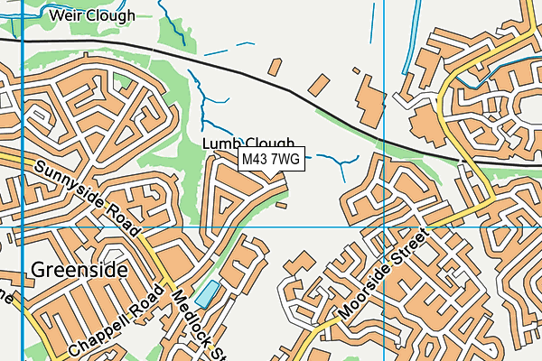 M43 7WG map - OS VectorMap District (Ordnance Survey)