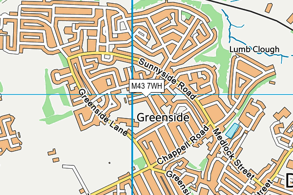 M43 7WH map - OS VectorMap District (Ordnance Survey)