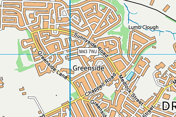 M43 7WJ map - OS VectorMap District (Ordnance Survey)
