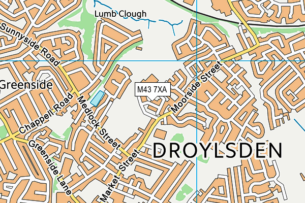 M43 7XA map - OS VectorMap District (Ordnance Survey)