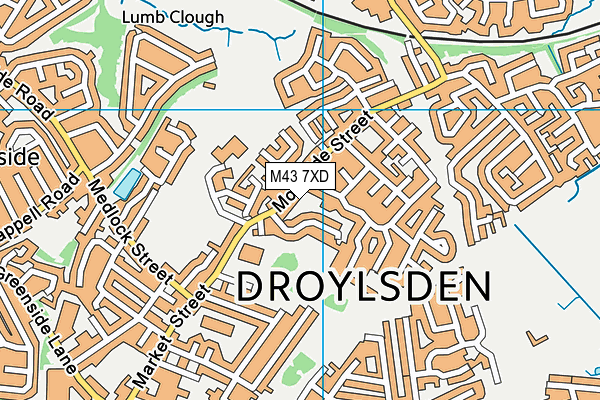 M43 7XD map - OS VectorMap District (Ordnance Survey)