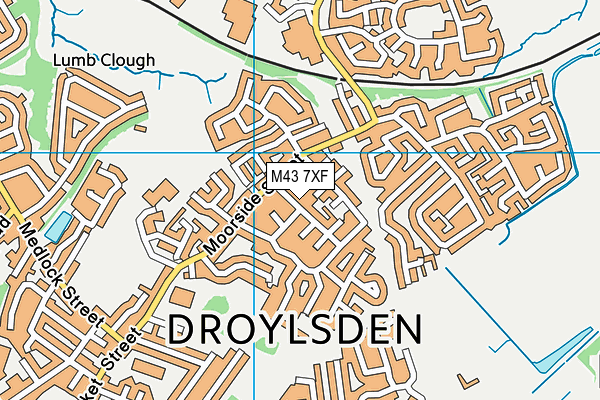 M43 7XF map - OS VectorMap District (Ordnance Survey)