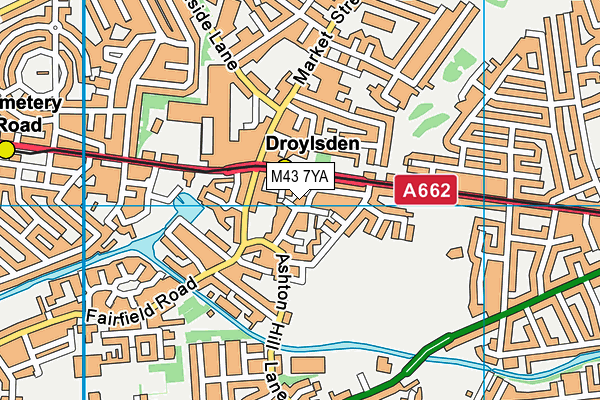 M43 7YA map - OS VectorMap District (Ordnance Survey)