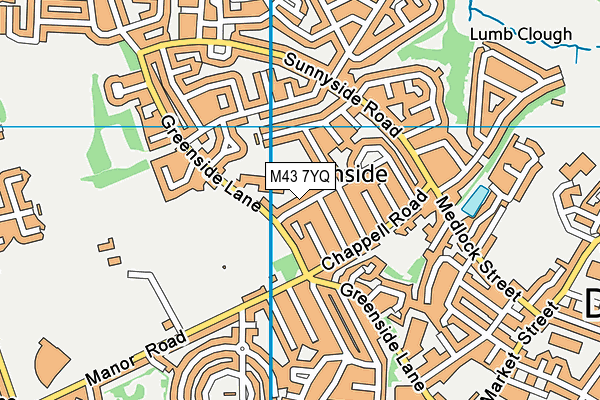 M43 7YQ map - OS VectorMap District (Ordnance Survey)