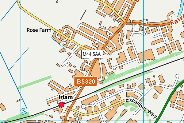 M44 5AA map - OS VectorMap District (Ordnance Survey)