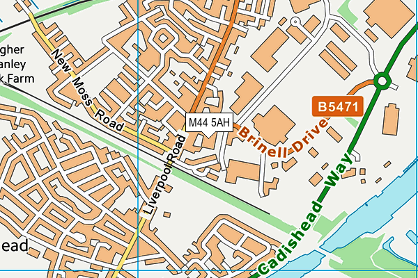 M44 5AH map - OS VectorMap District (Ordnance Survey)