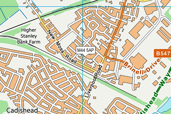 M44 5AP map - OS VectorMap District (Ordnance Survey)