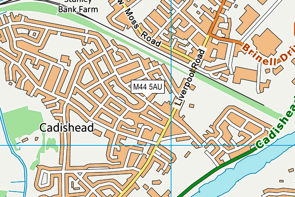 M44 5AU map - OS VectorMap District (Ordnance Survey)