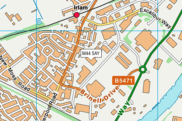 M44 5AY map - OS VectorMap District (Ordnance Survey)