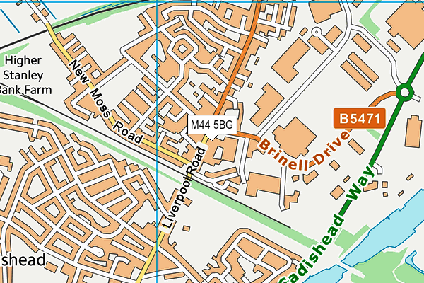 M44 5BG map - OS VectorMap District (Ordnance Survey)