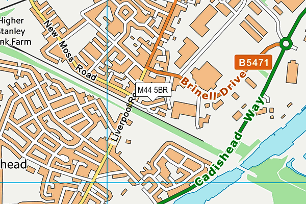 M44 5BR map - OS VectorMap District (Ordnance Survey)