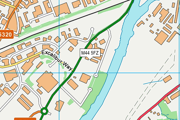 M44 5FZ map - OS VectorMap District (Ordnance Survey)