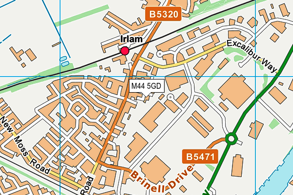 M44 5GD map - OS VectorMap District (Ordnance Survey)