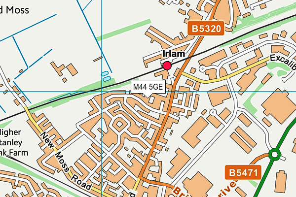 M44 5GE map - OS VectorMap District (Ordnance Survey)