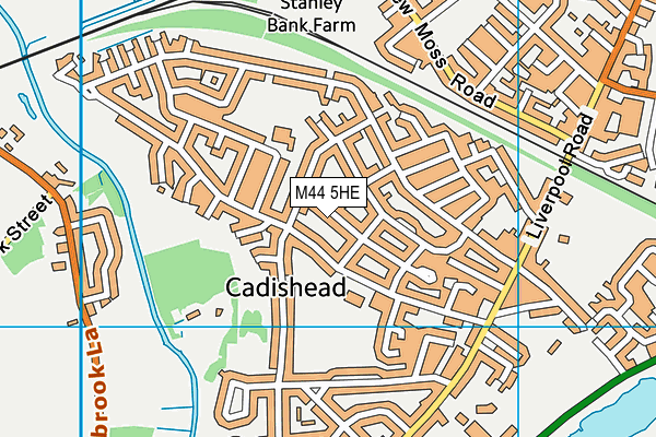 M44 5HE map - OS VectorMap District (Ordnance Survey)