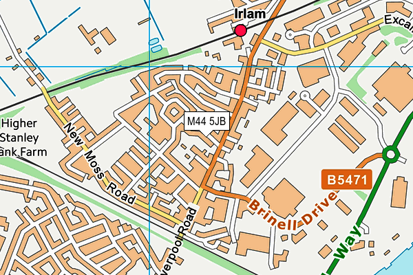 M44 5JB map - OS VectorMap District (Ordnance Survey)