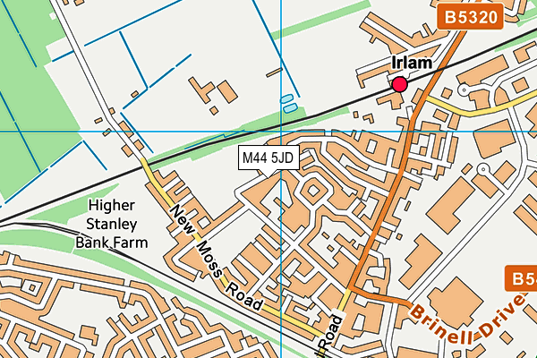 Cadishead Primary School map (M44 5JD) - OS VectorMap District (Ordnance Survey)