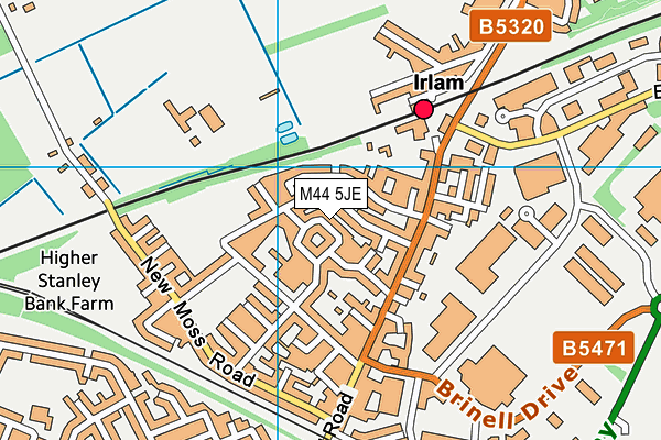 M44 5JE map - OS VectorMap District (Ordnance Survey)