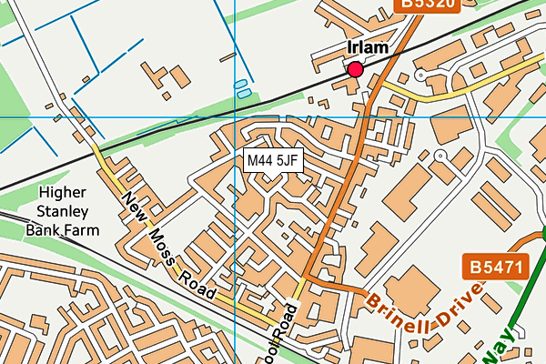 M44 5JF map - OS VectorMap District (Ordnance Survey)