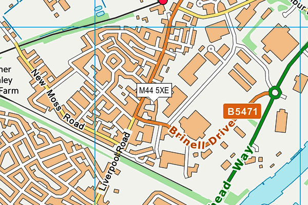 M44 5XE map - OS VectorMap District (Ordnance Survey)