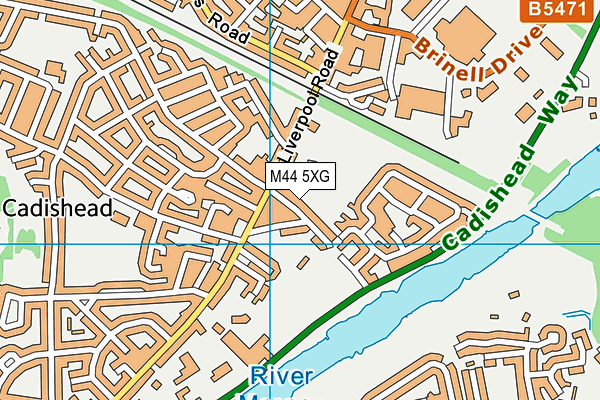 M44 5XG map - OS VectorMap District (Ordnance Survey)