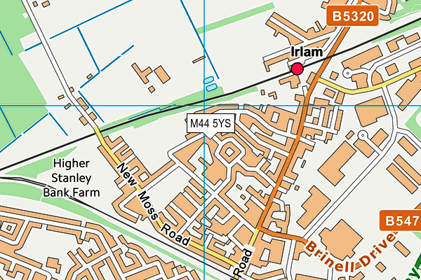 M44 5YS map - OS VectorMap District (Ordnance Survey)