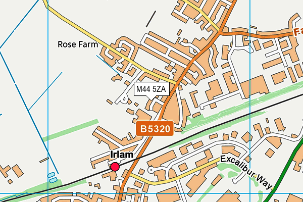 M44 5ZA map - OS VectorMap District (Ordnance Survey)