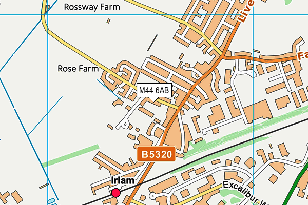 M44 6AB map - OS VectorMap District (Ordnance Survey)