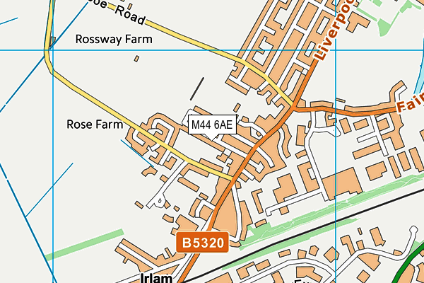 M44 6AE map - OS VectorMap District (Ordnance Survey)