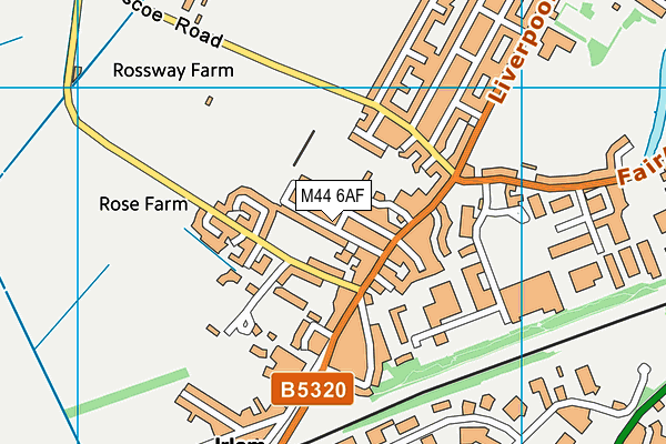 M44 6AF map - OS VectorMap District (Ordnance Survey)