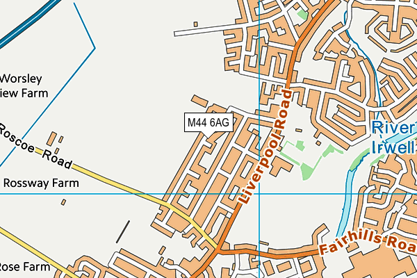 M44 6AG map - OS VectorMap District (Ordnance Survey)