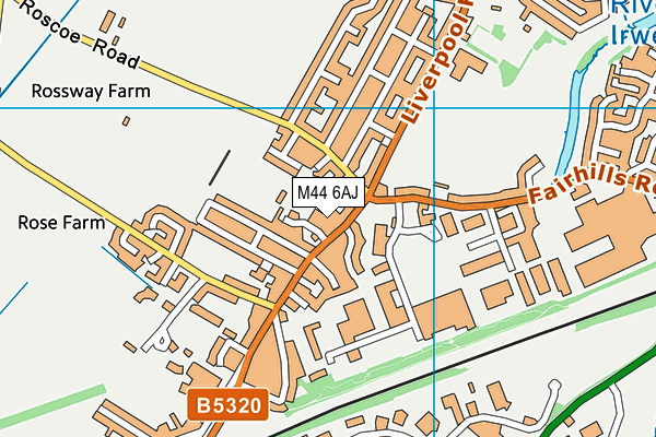 Irlam Steel Recreation Club map (M44 6AJ) - OS VectorMap District (Ordnance Survey)