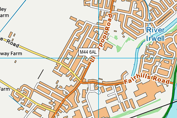 M44 6AL map - OS VectorMap District (Ordnance Survey)