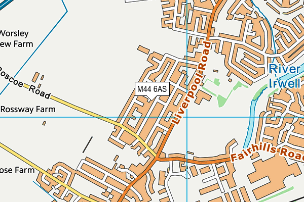 M44 6AS map - OS VectorMap District (Ordnance Survey)