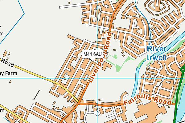 M44 6AU map - OS VectorMap District (Ordnance Survey)