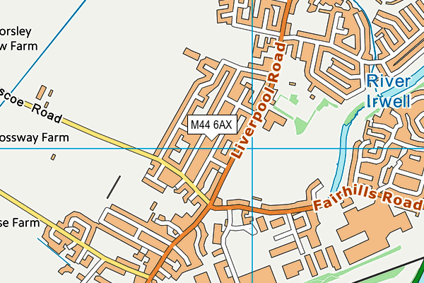 M44 6AX map - OS VectorMap District (Ordnance Survey)