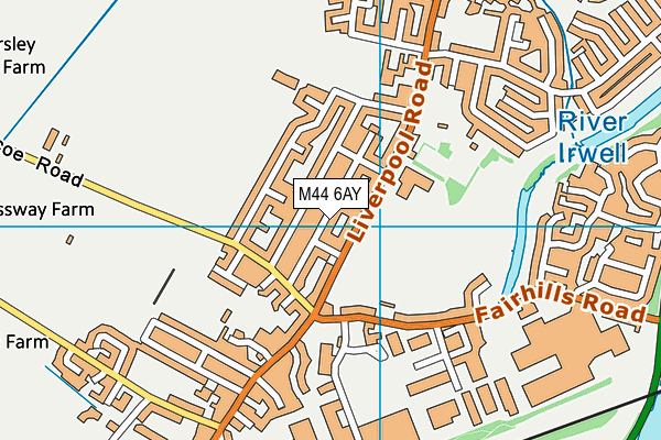 M44 6AY map - OS VectorMap District (Ordnance Survey)