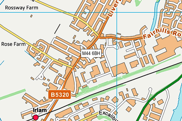 M44 6BH map - OS VectorMap District (Ordnance Survey)