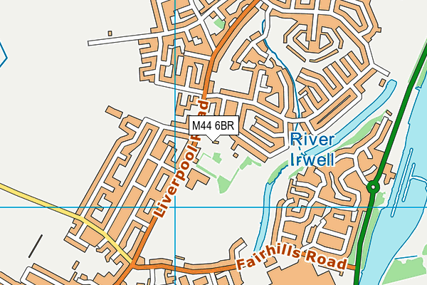Princes Park Playing Fields map (M44 6BR) - OS VectorMap District (Ordnance Survey)